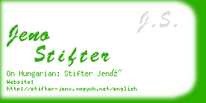 jeno stifter business card